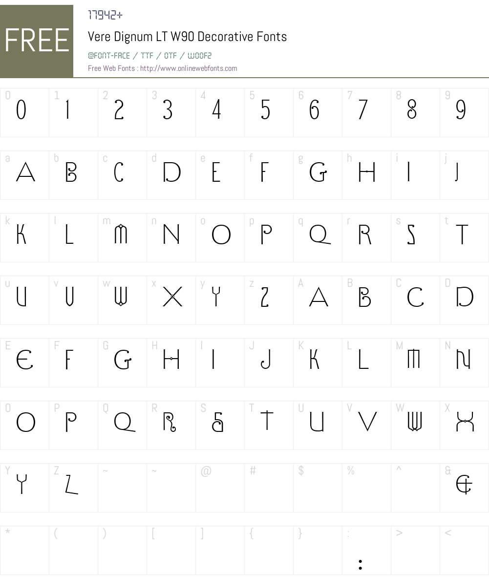 VereDignumLTW90-Decorative Font Screenshots
