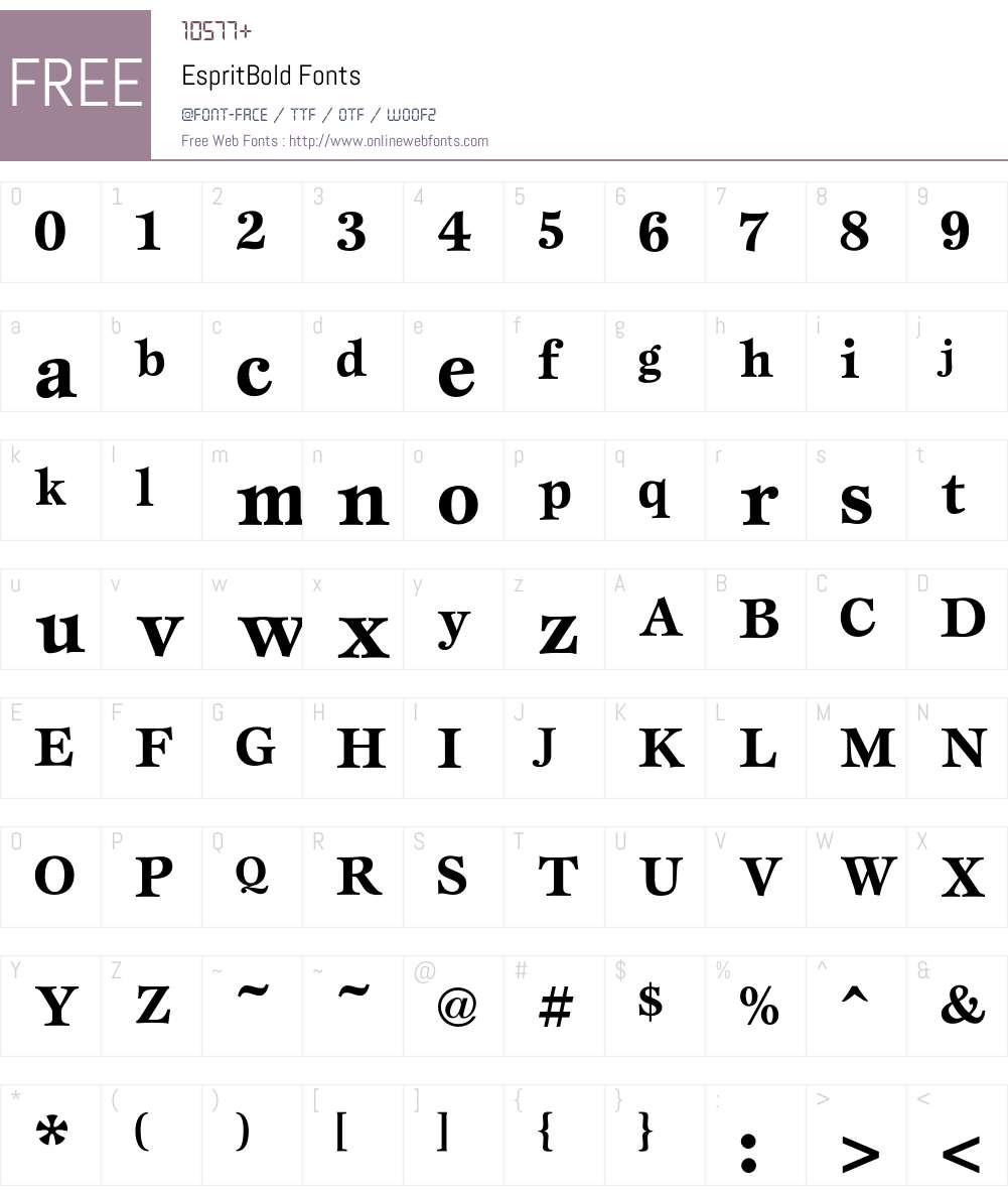 Esprit Font Screenshots