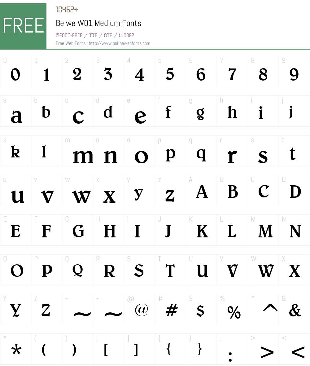 BelweW01-Medium Font Screenshots