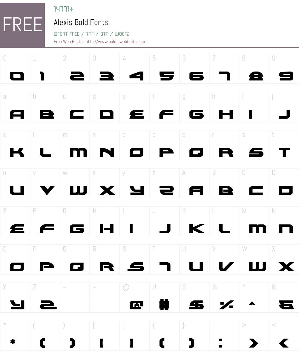 Alexis Bold Font Screenshots