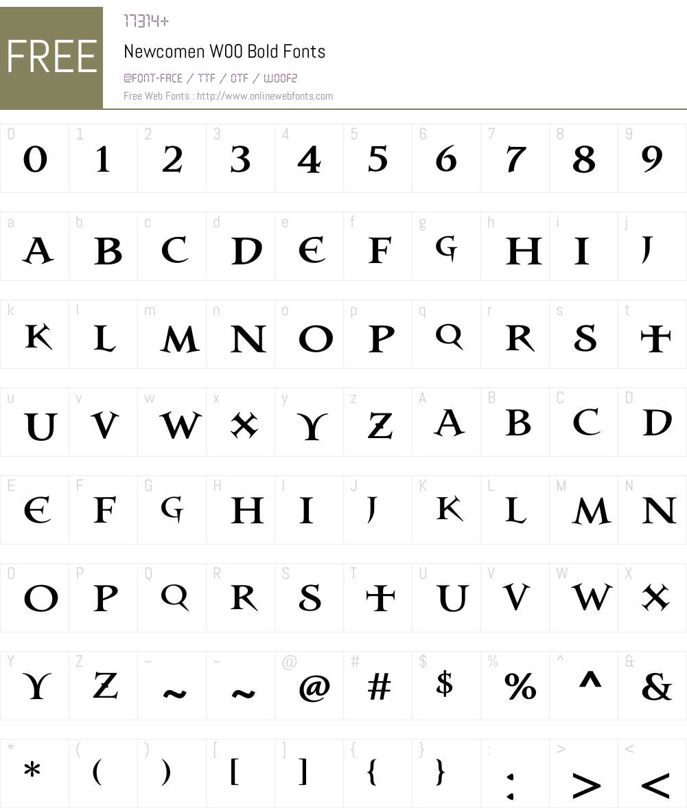 Newcomen Bold Font Screenshots