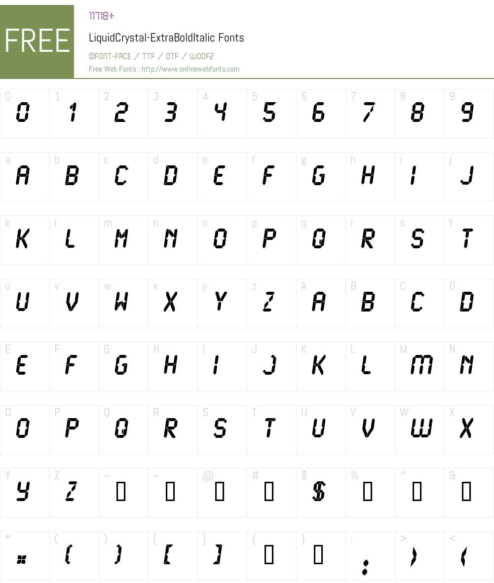 Liquid Crystal Font Screenshots