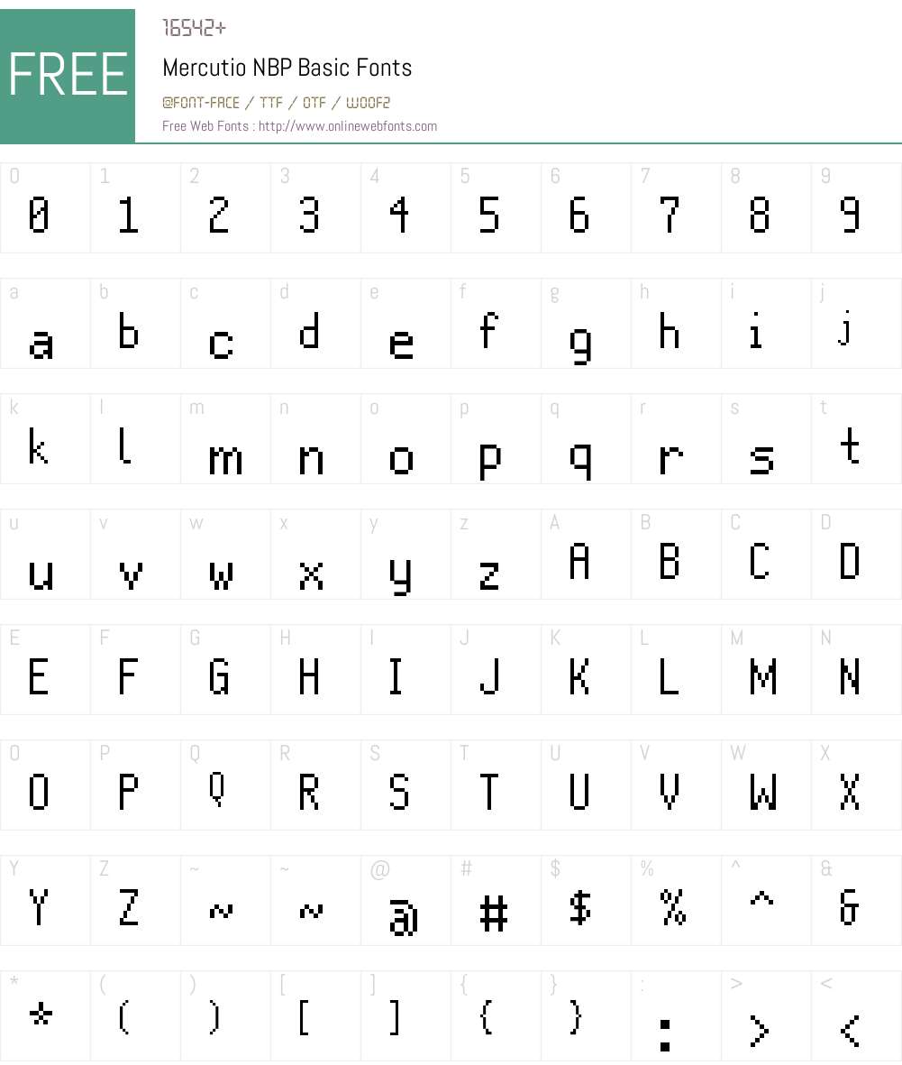 Mercutio NBP Basic Font Screenshots
