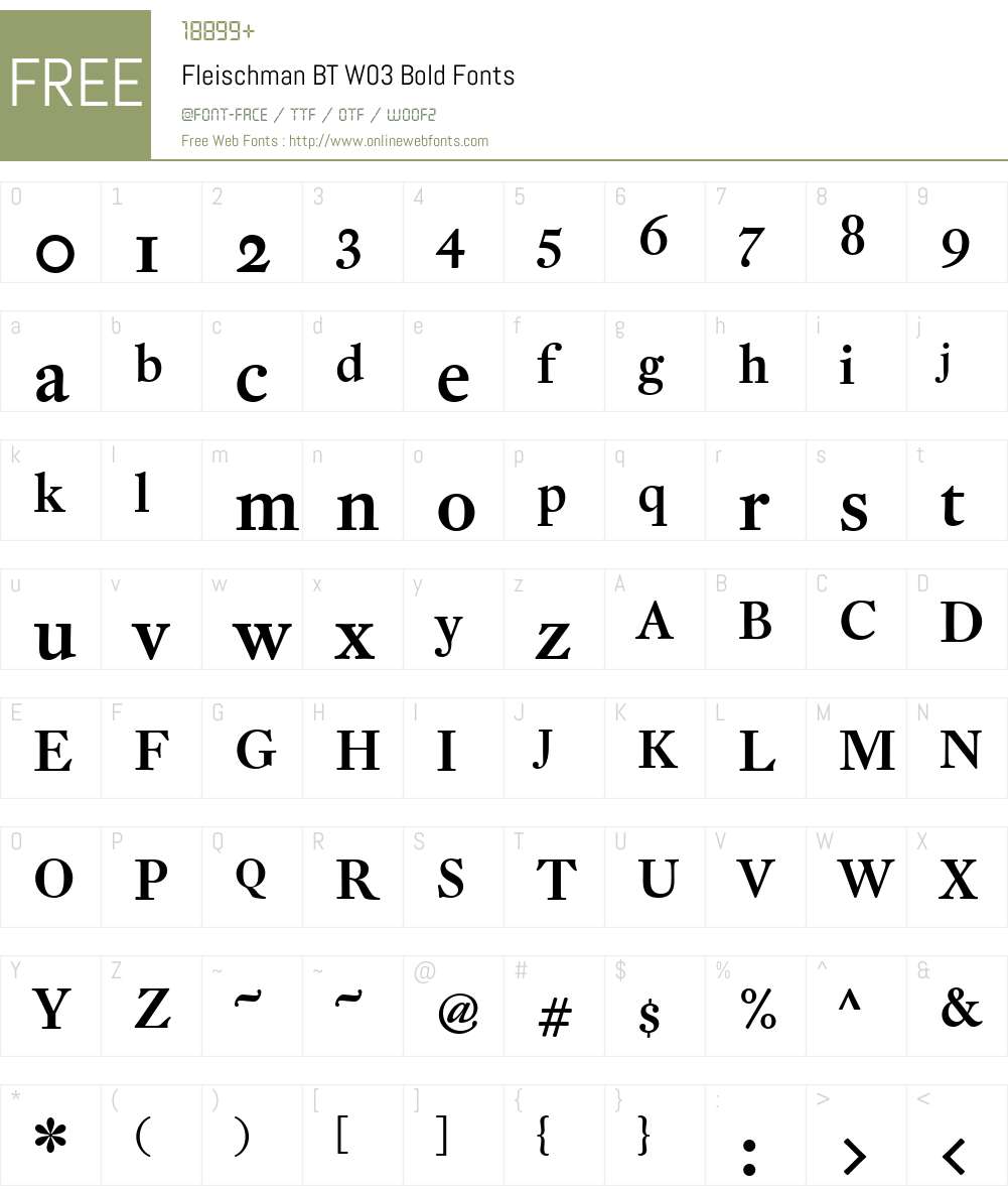 Fleischman BT Font Screenshots