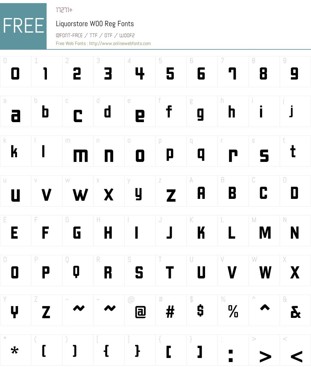 LiquorstoreW00-Reg Font Screenshots