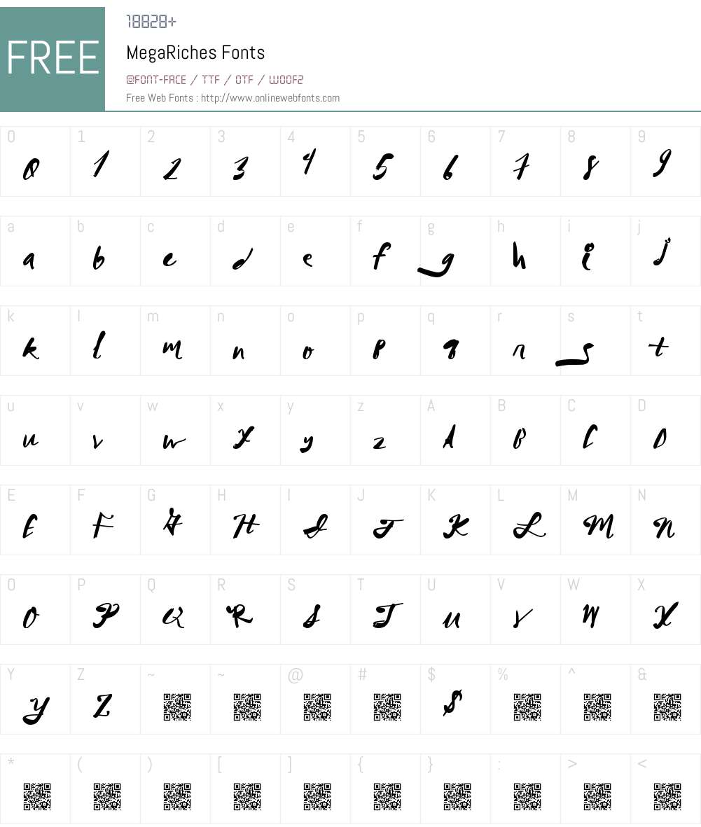MegaRiches Font Screenshots