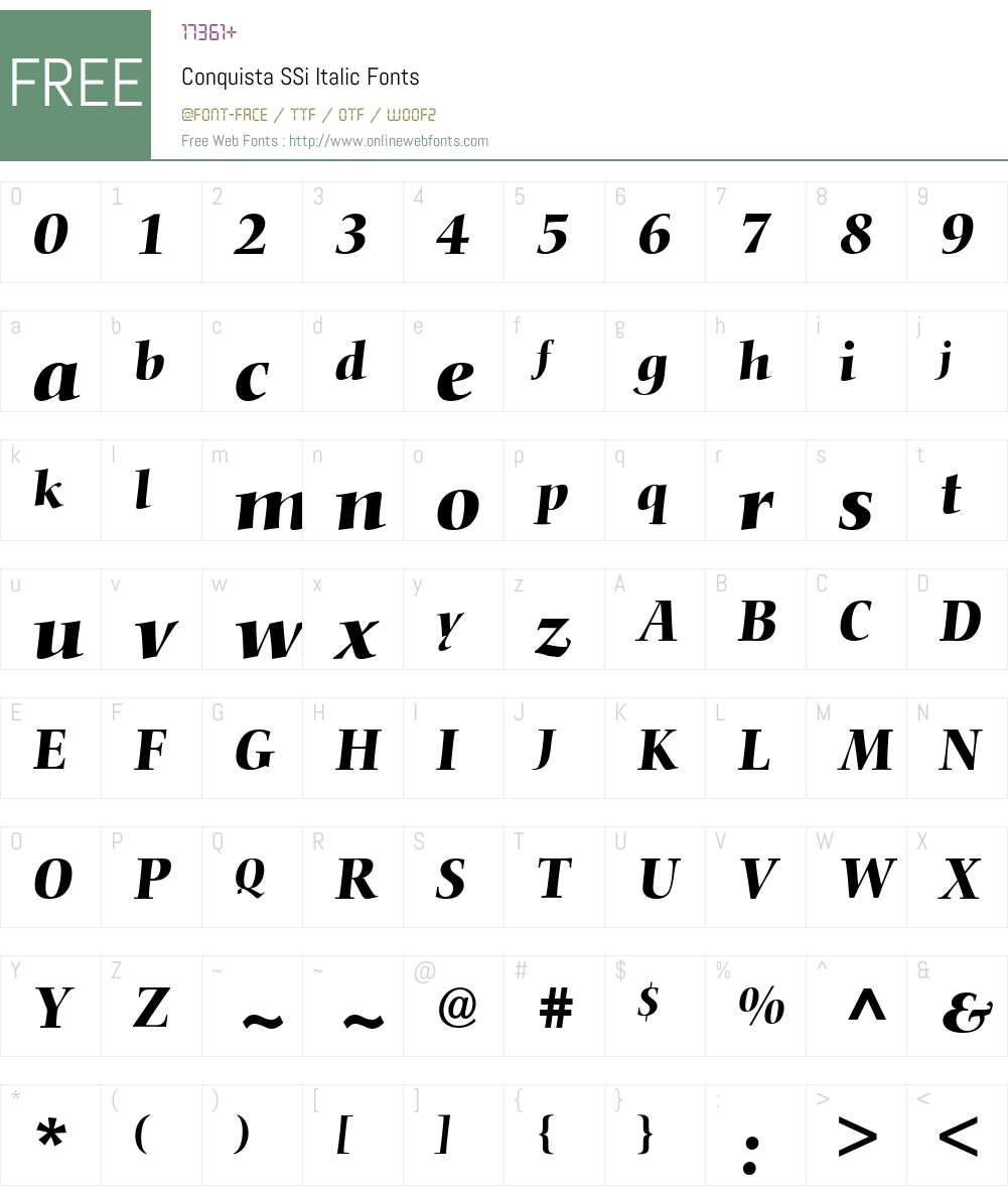 Conquista SSi Font Screenshots