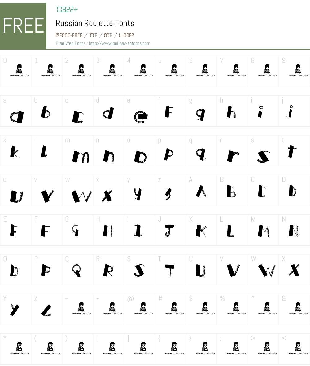 Russian Roulette Font Screenshots
