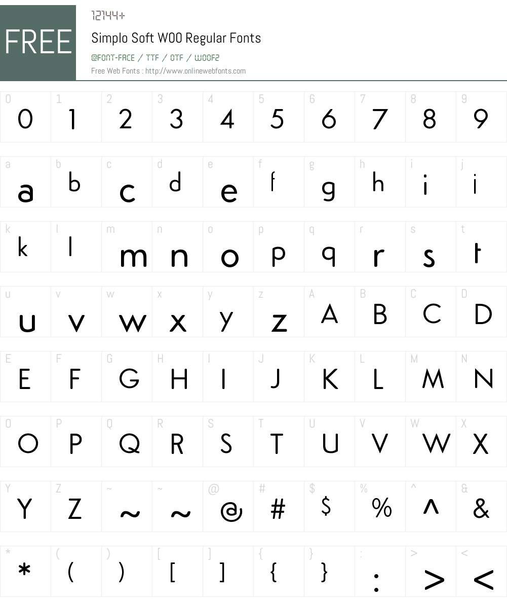 SimploSoftW00-Regular Font Screenshots