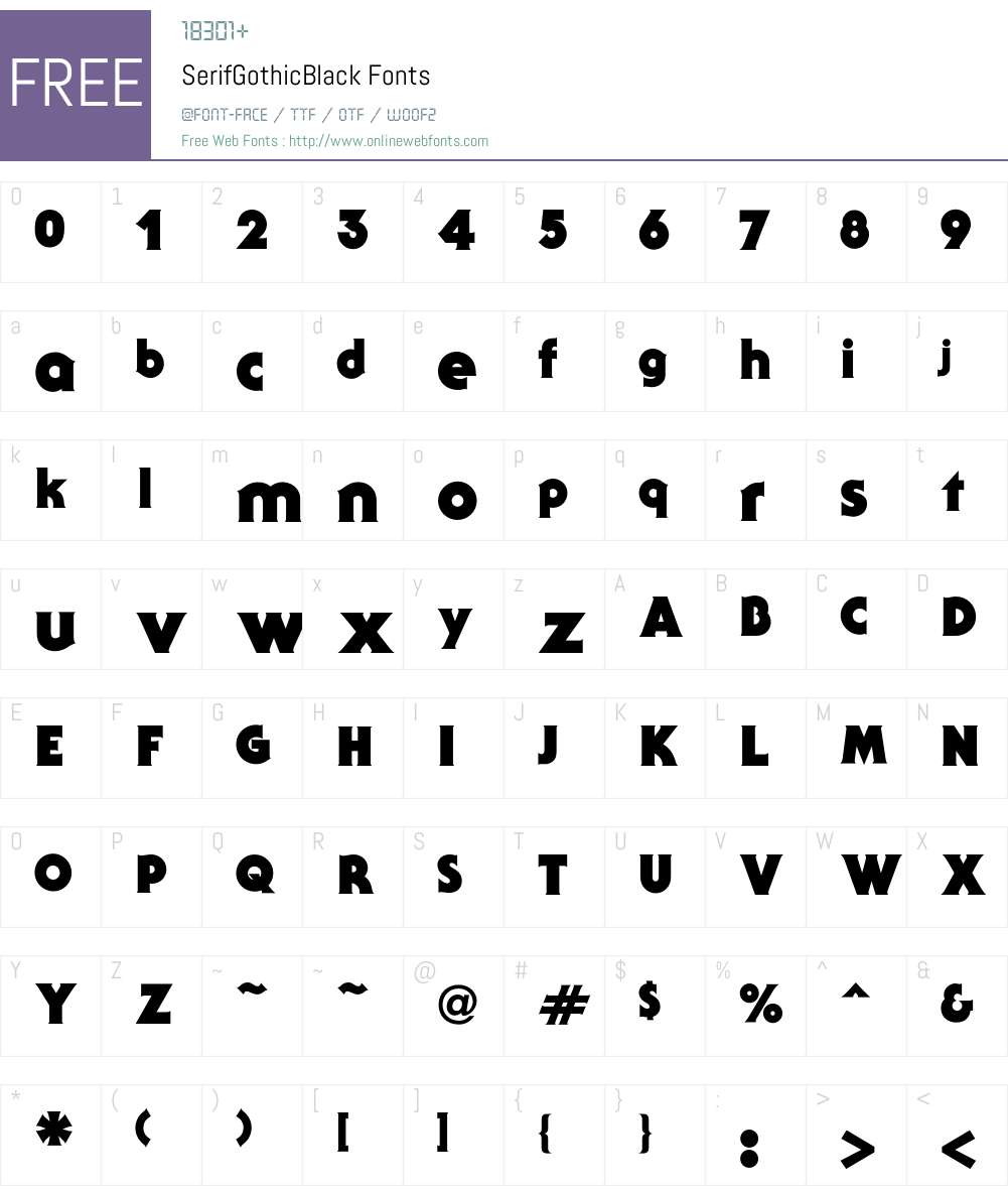 Serif Font Screenshots