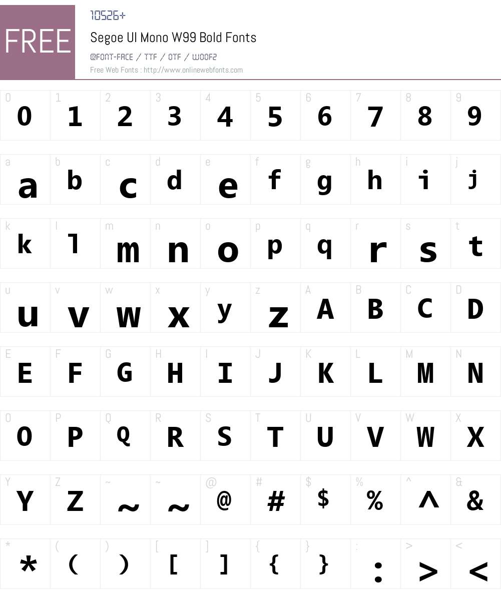 Segoe Mono Font Screenshots