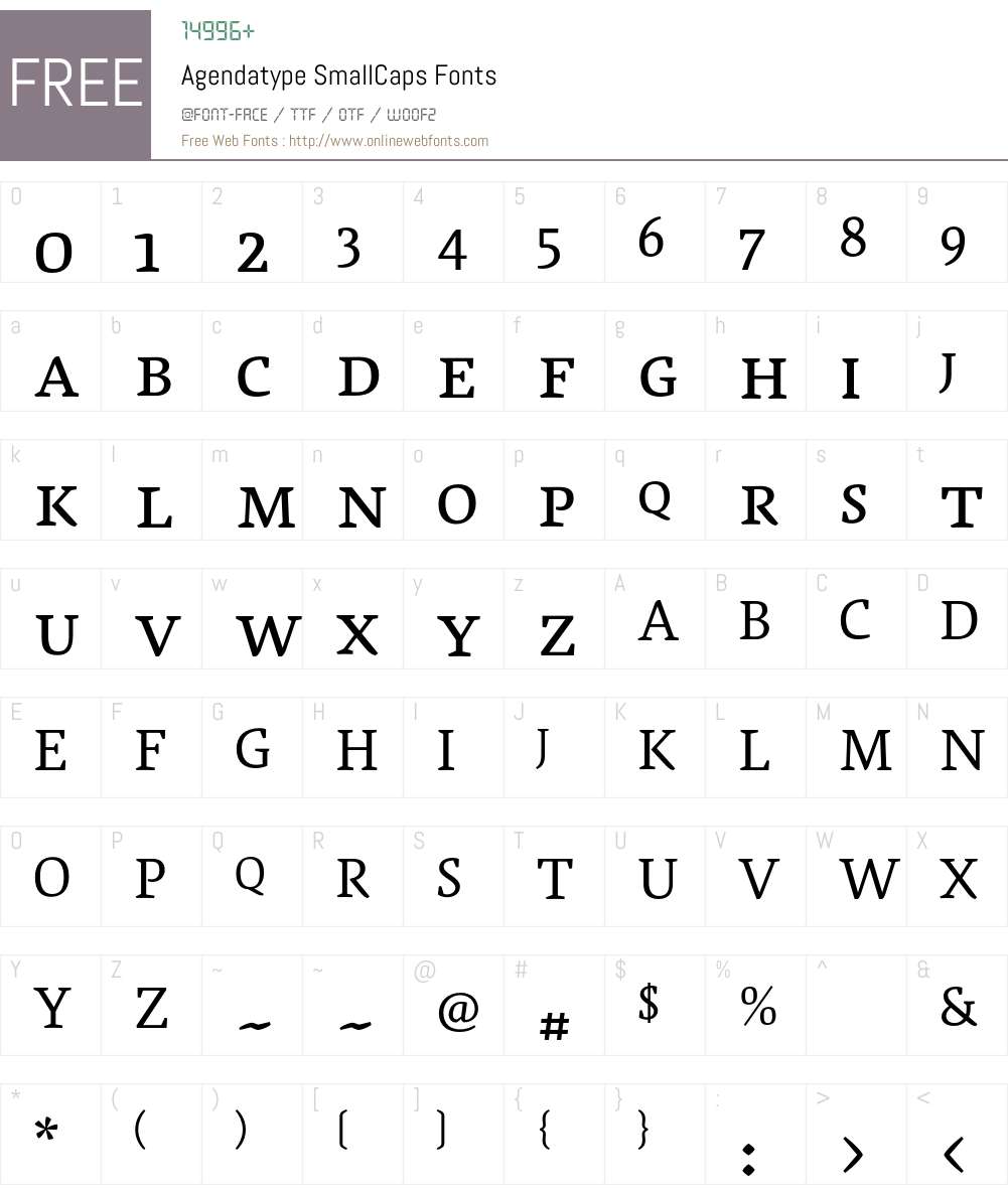 Agendatype Font Screenshots