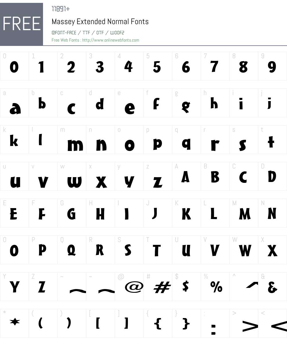 Massey Extended Font Screenshots