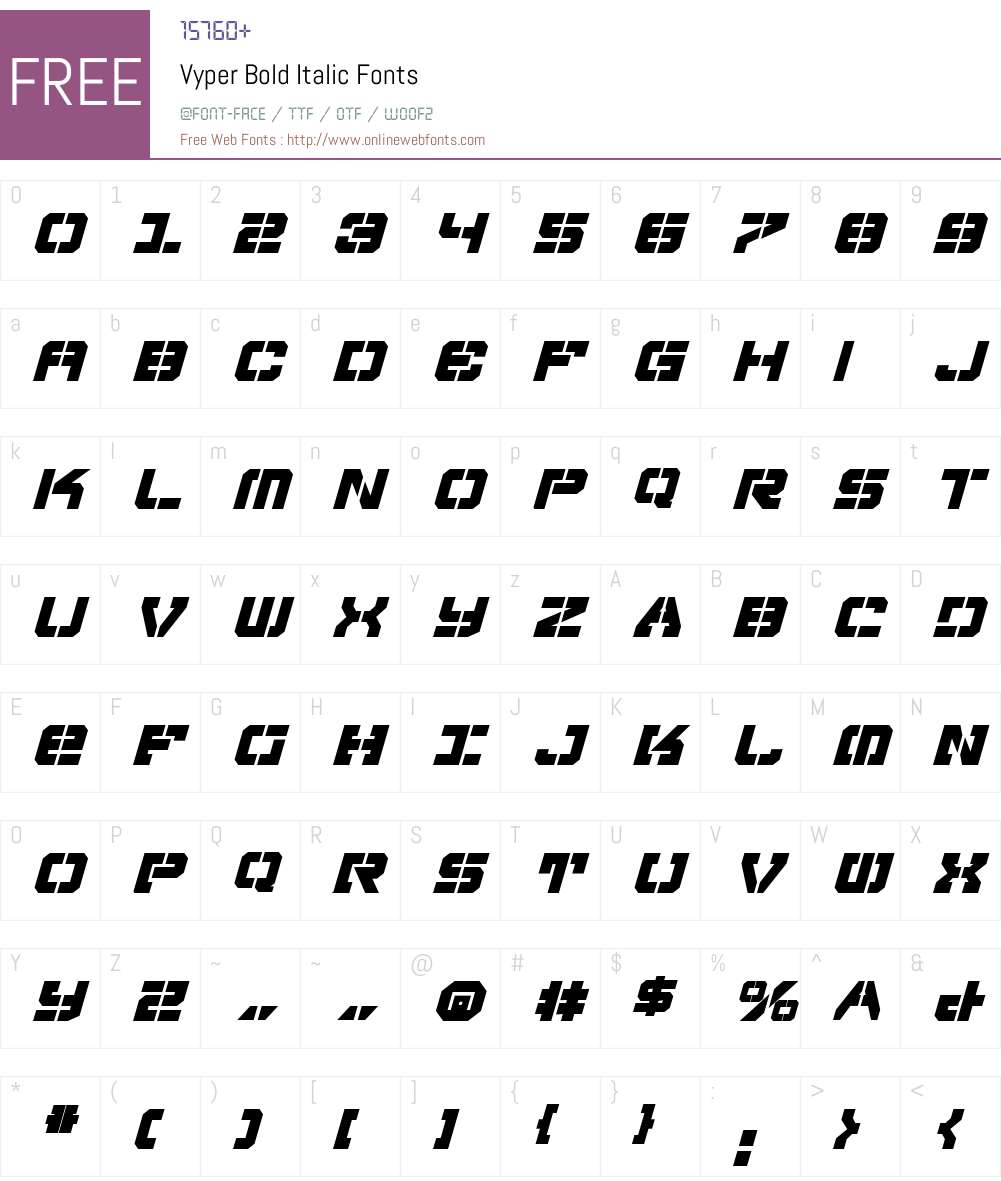 Vyper Bold Italic Font Screenshots