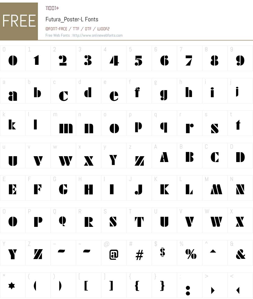 Futura_Poster-L Font Screenshots