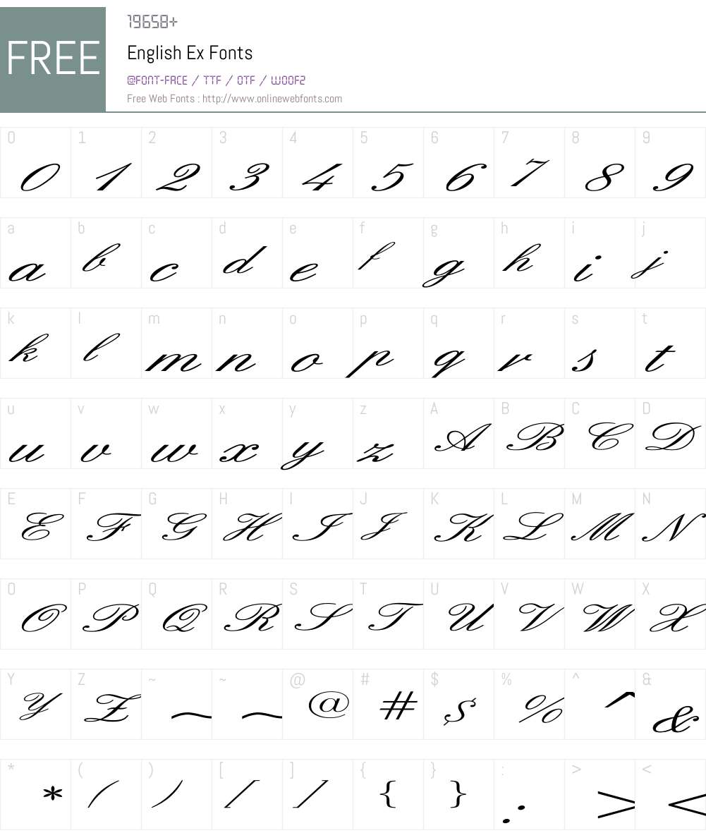 English Ex Font Screenshots