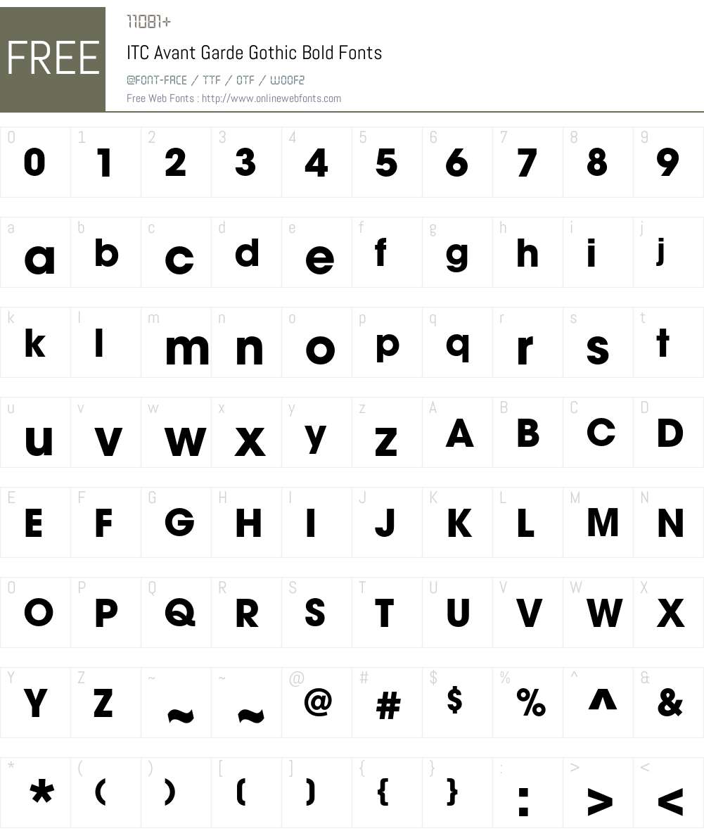 ITC Avant Garde Gothic Font Screenshots