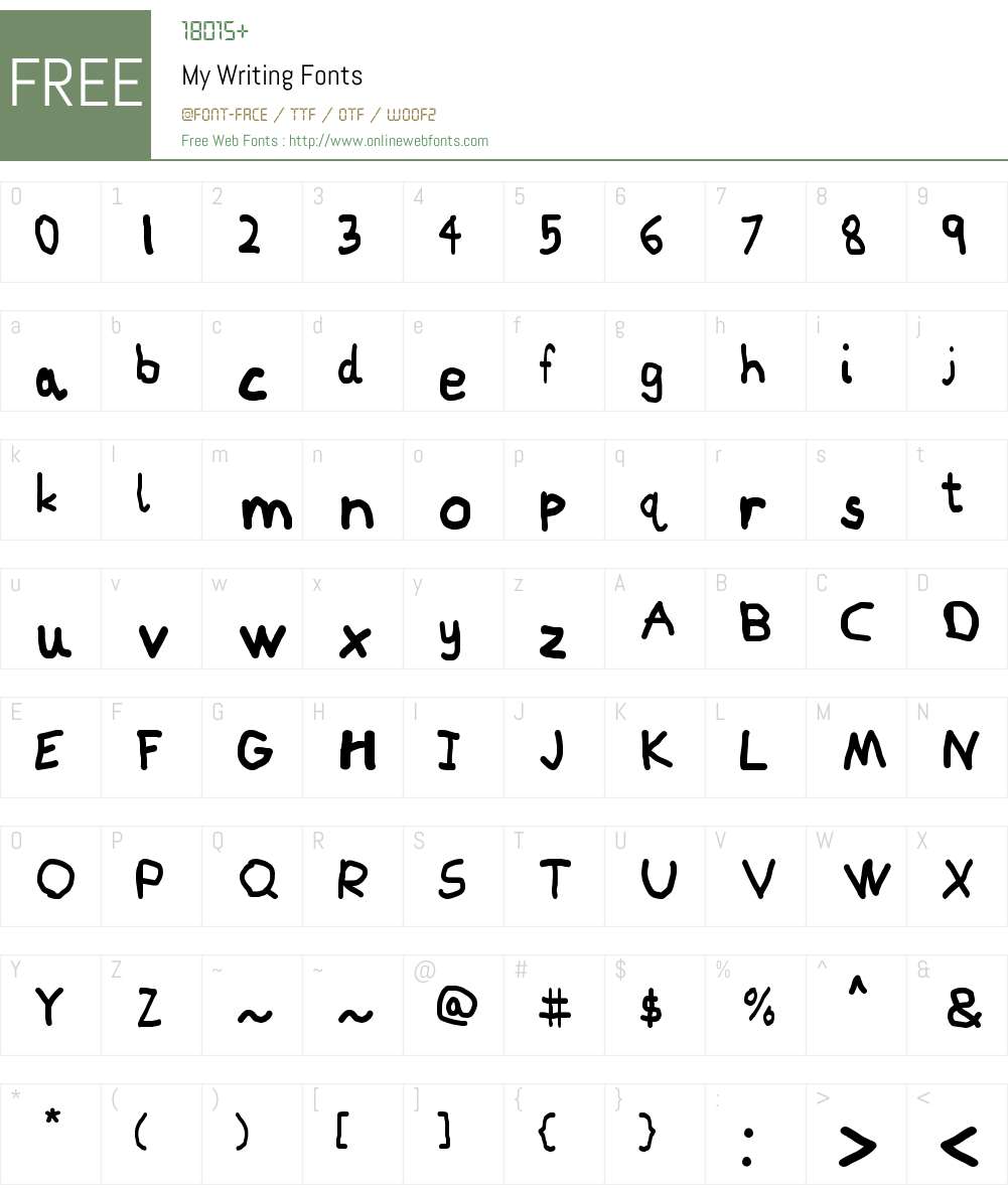My Writing Font Screenshots