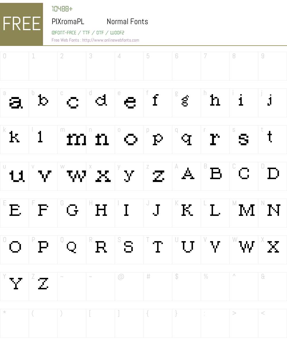 PIXromaPL Font Screenshots