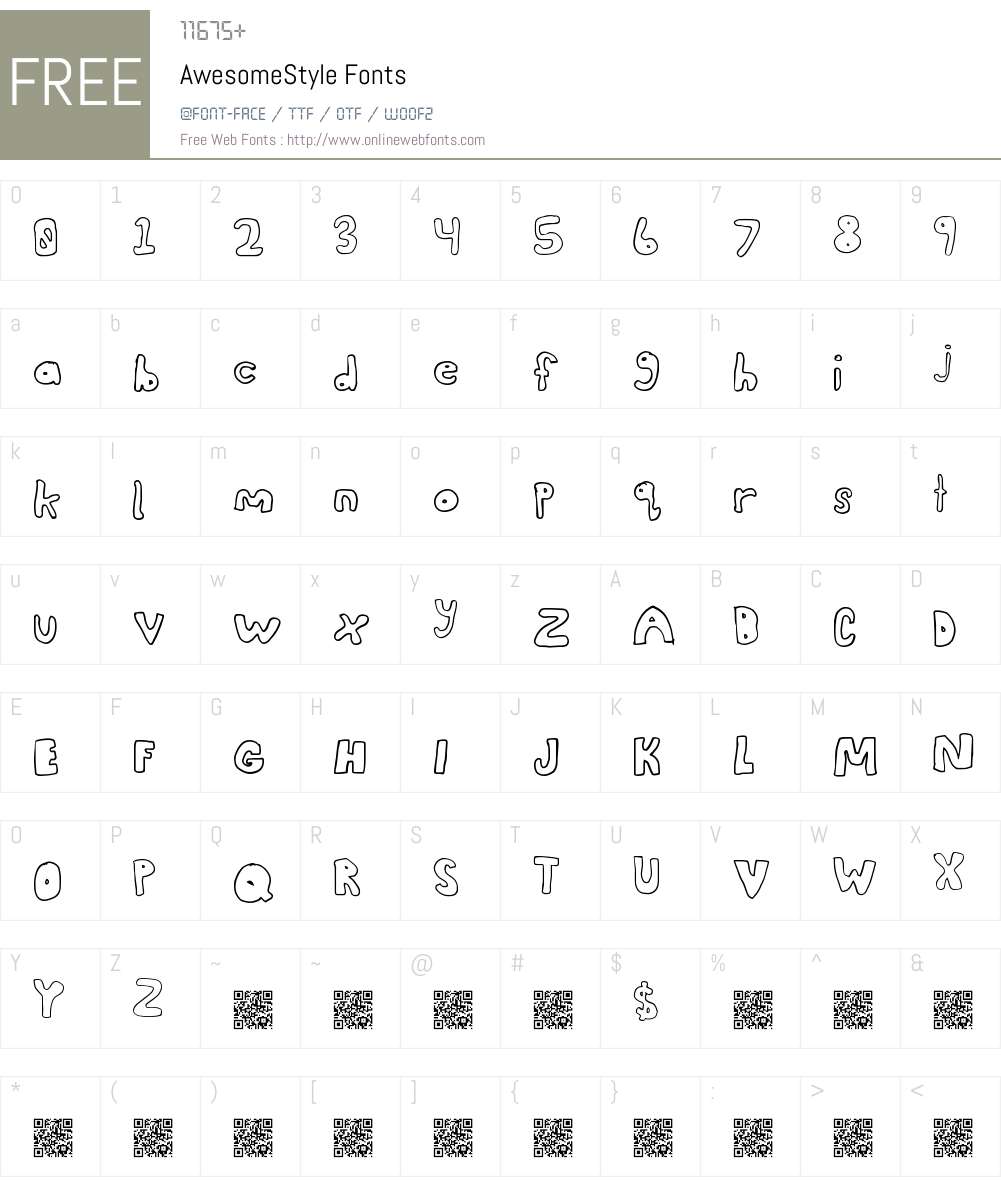 AwesomeStyle Font Screenshots