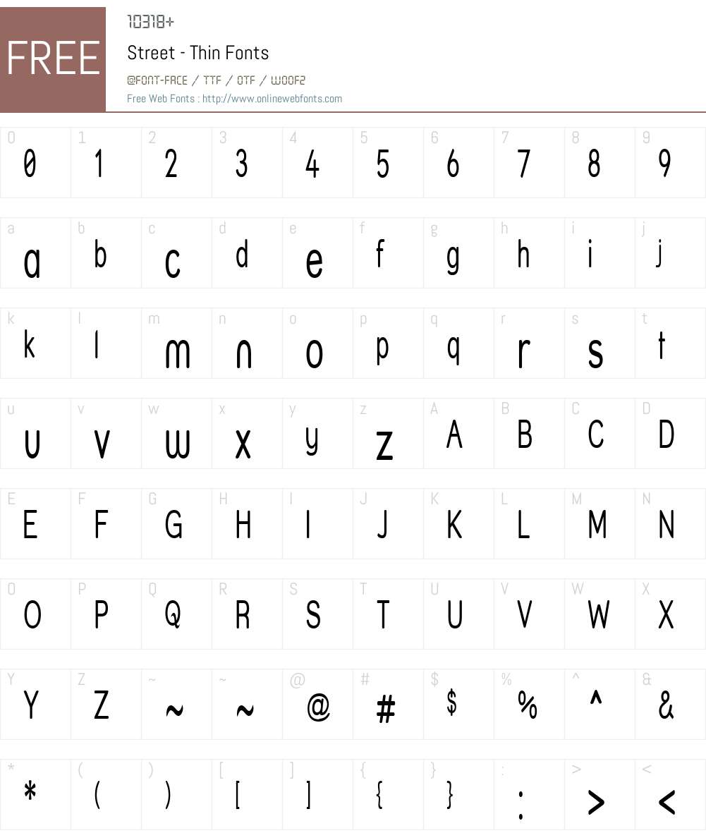 Street - Thin Font Screenshots