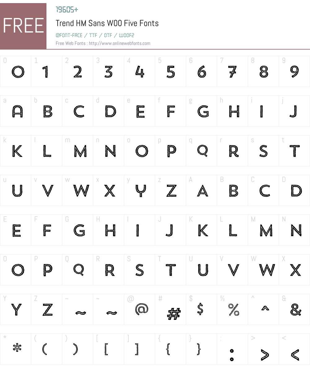 TrendHMSansW00-Five Font Screenshots
