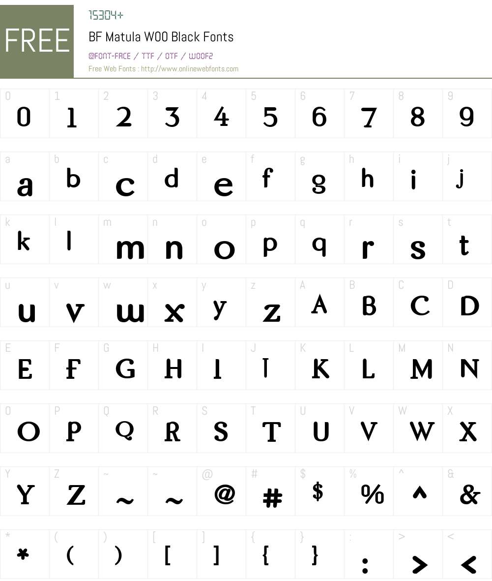 BFMatulaW00-Black Font Screenshots