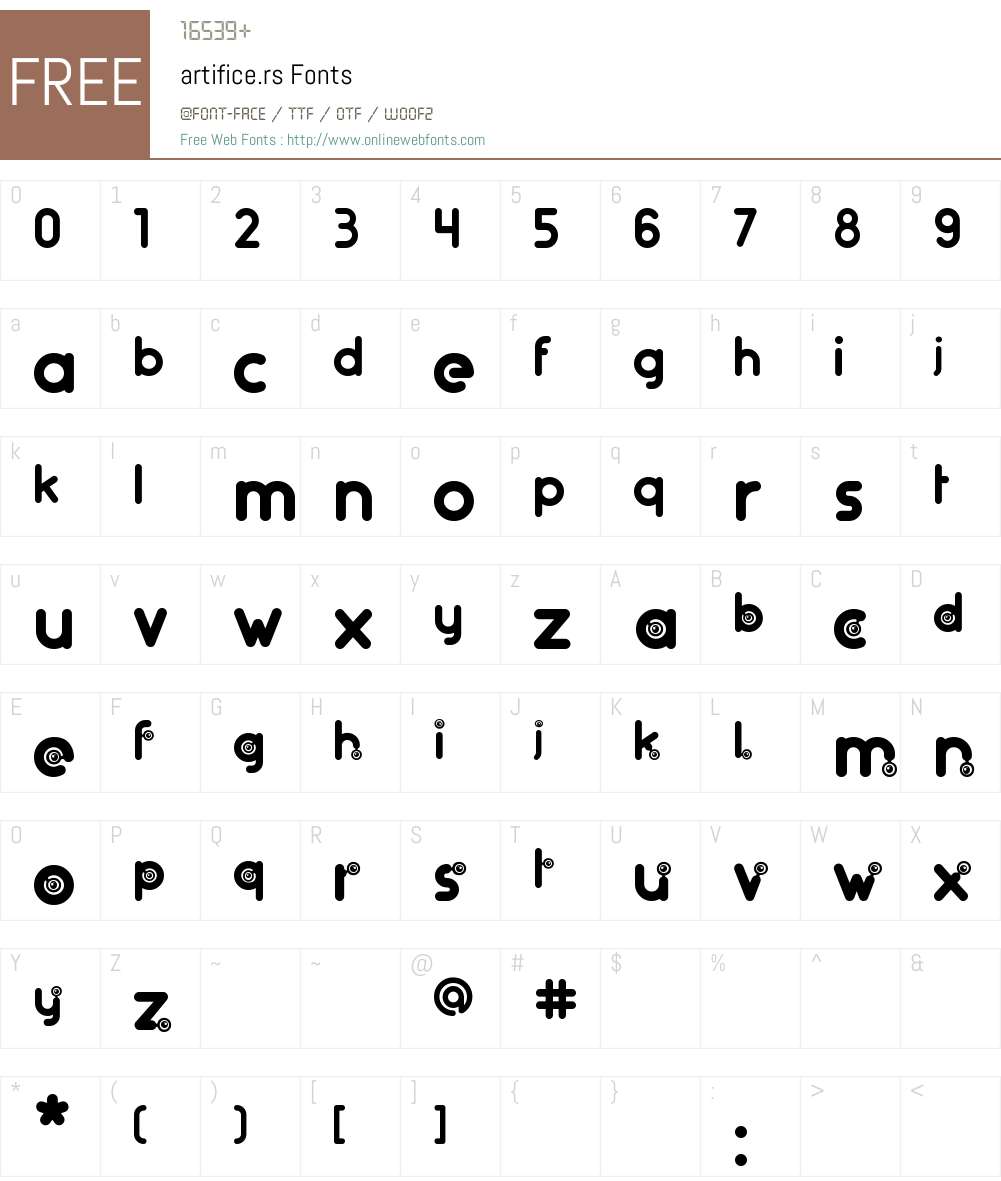 artifice.rs Font Screenshots