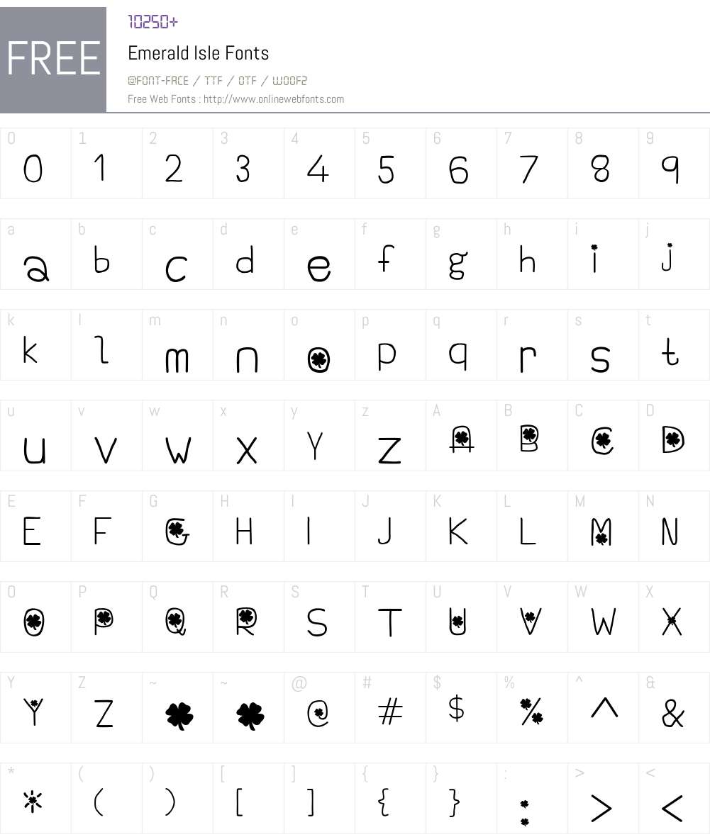 Emerald Isle Font Screenshots