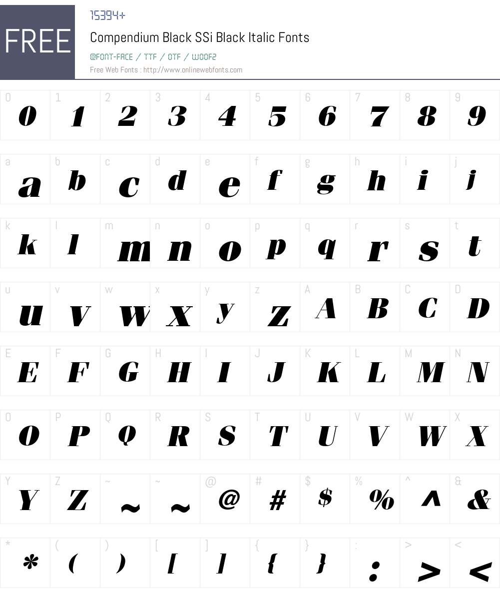Compendium Black SSi Font Screenshots