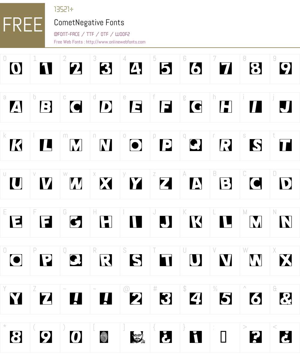 CometNegative Font Screenshots