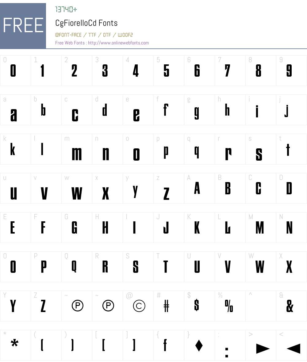 CgFiorelloCd Font Screenshots
