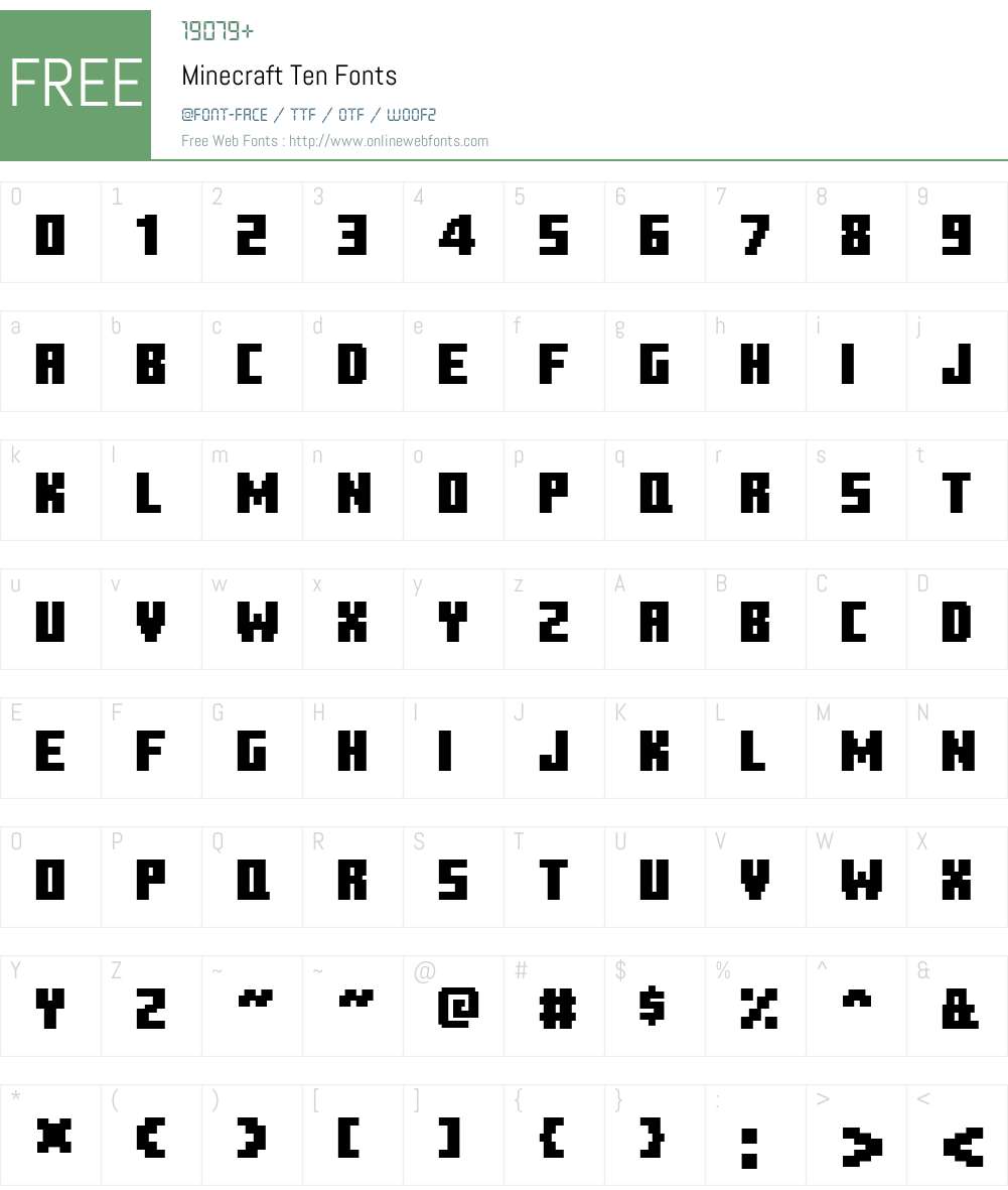 Minecraft Ten font - free for Personal