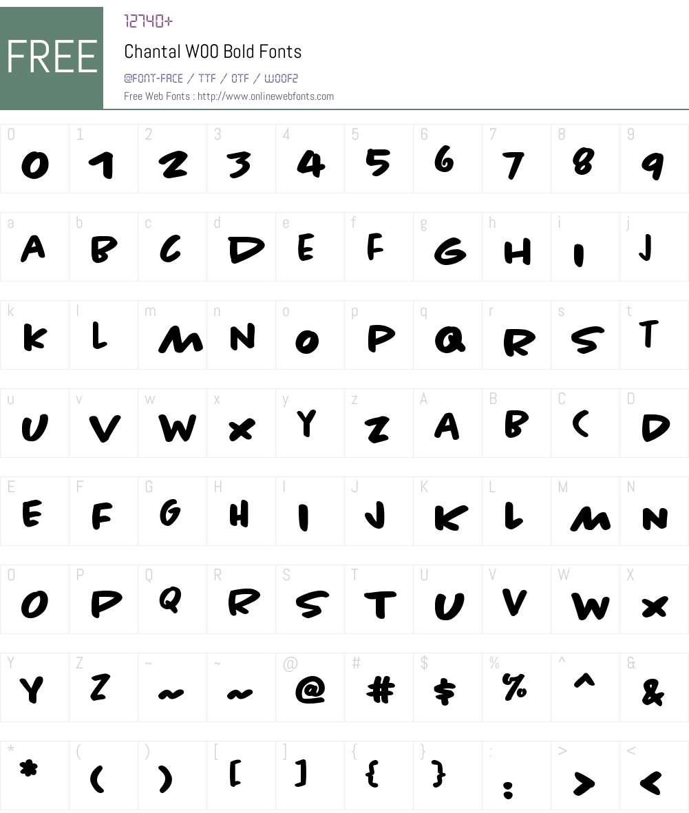 ChantalW00-Bold Font Screenshots