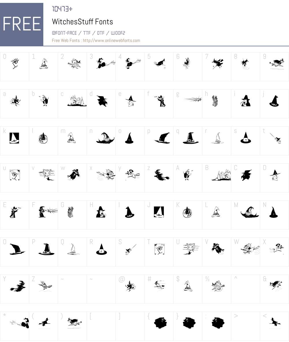 WitchesStuff Font Screenshots