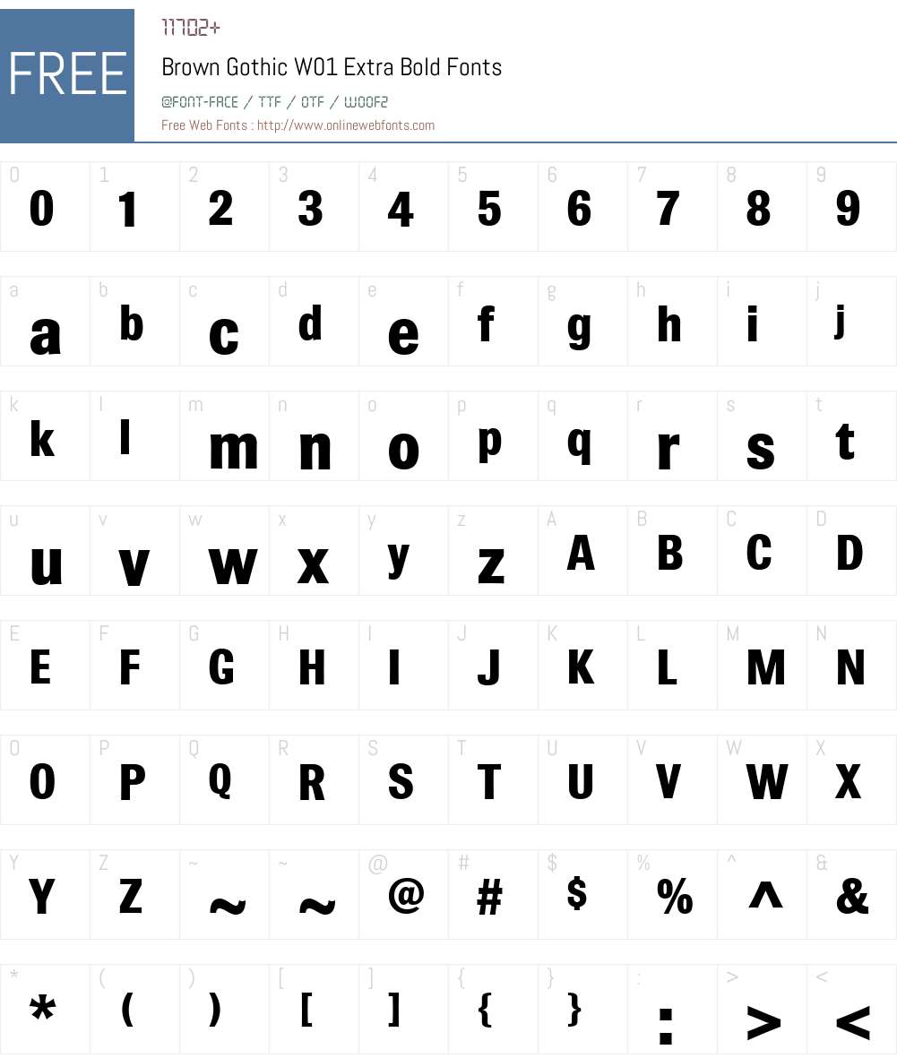 BrownGothicW01-ExtraBold Font Screenshots
