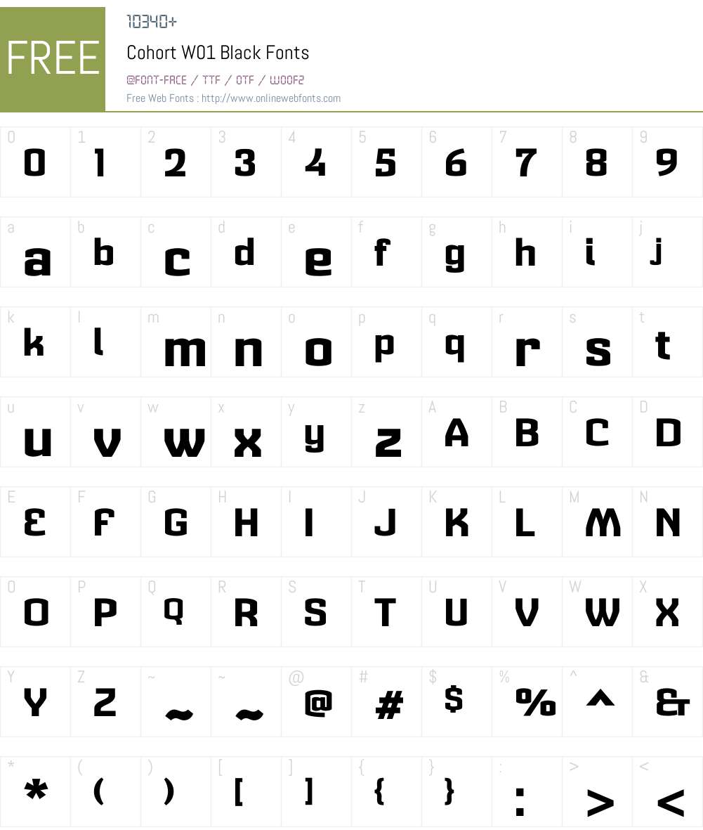 Cohort Black Font Screenshots