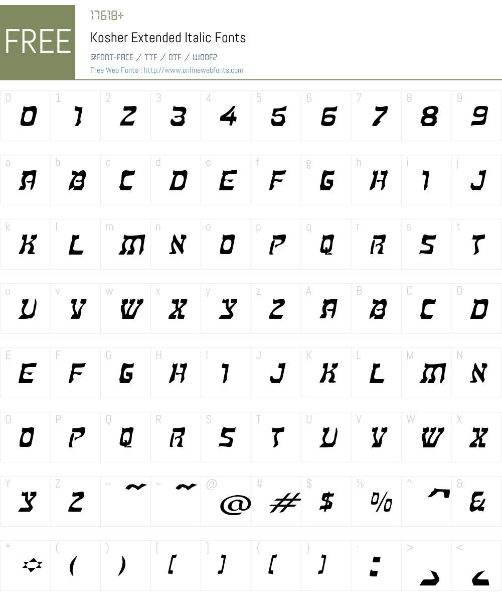 Kosher Extended Font Screenshots