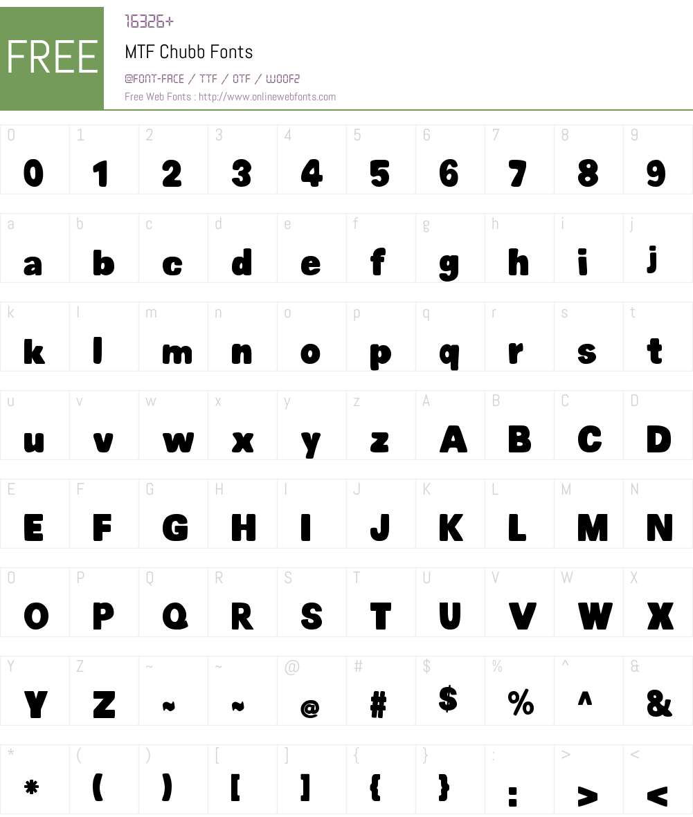 MTF Chubb Font Screenshots