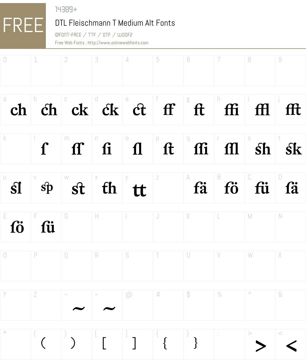 DTL Fleischmann Font Screenshots