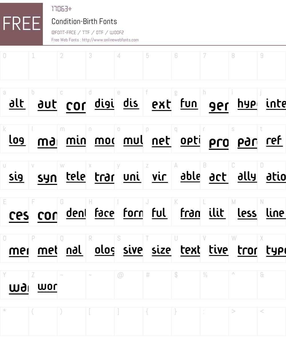 Condition Font Screenshots