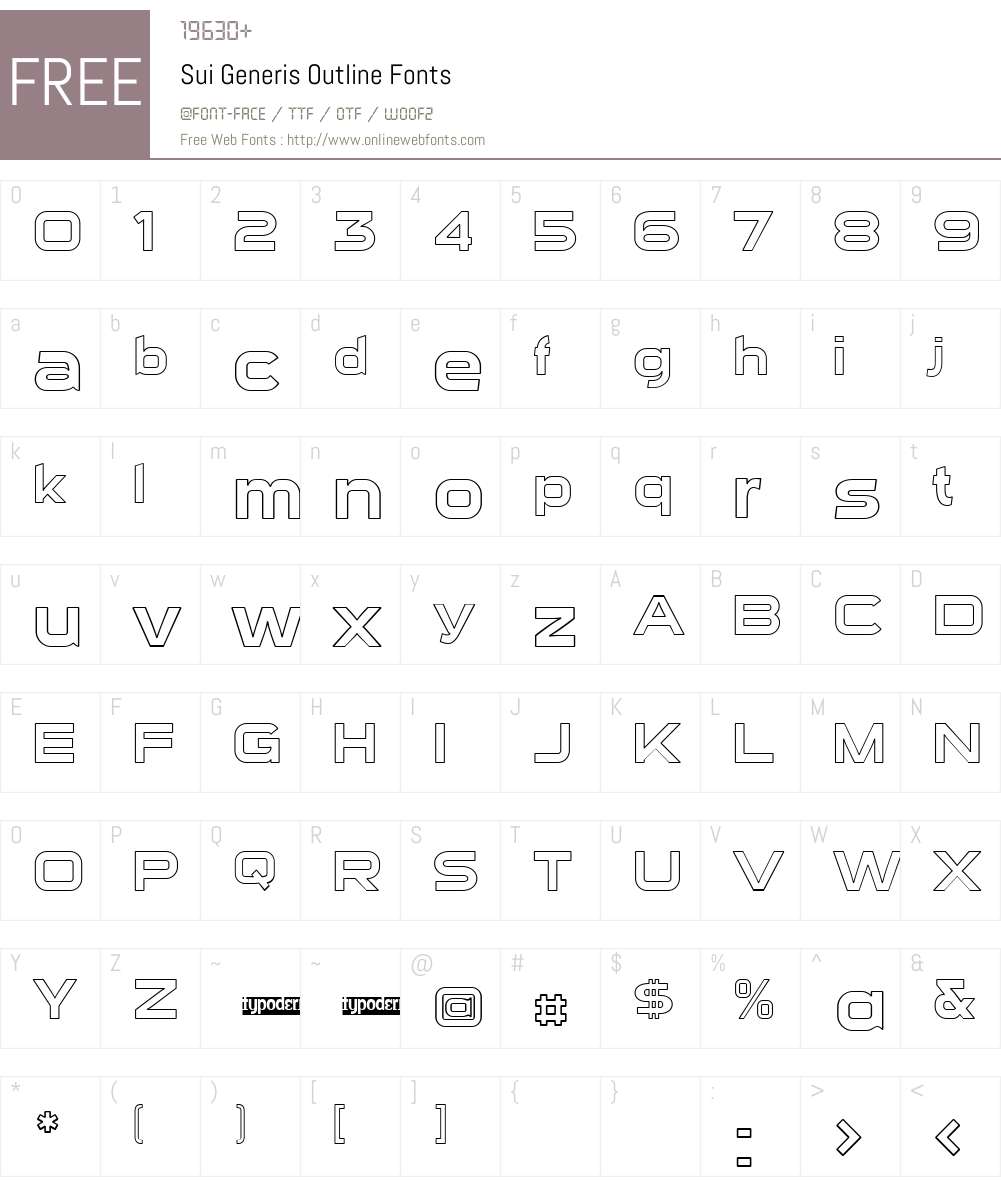 Sui Generis Outline Font Screenshots
