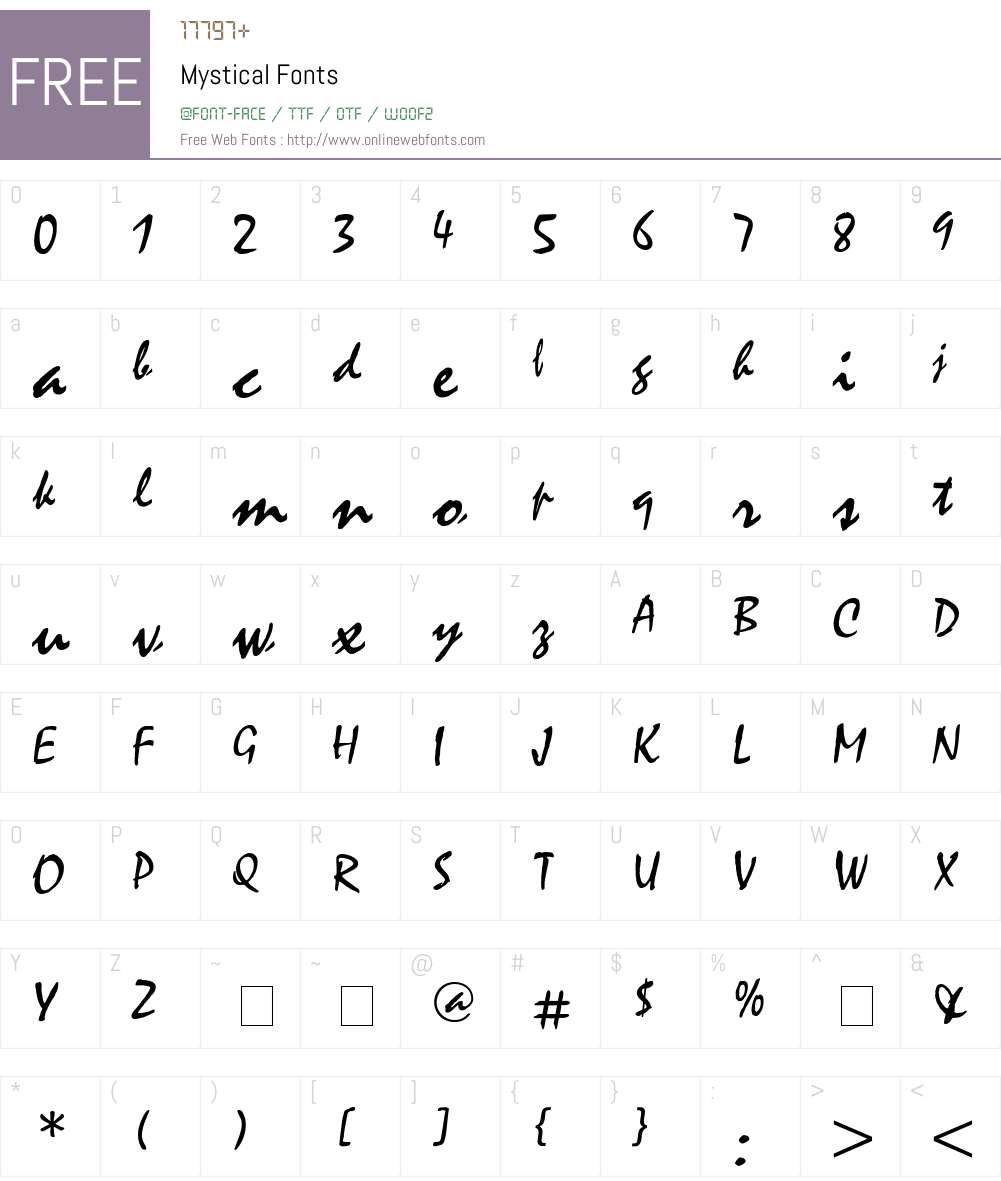 Mystical Font Screenshots