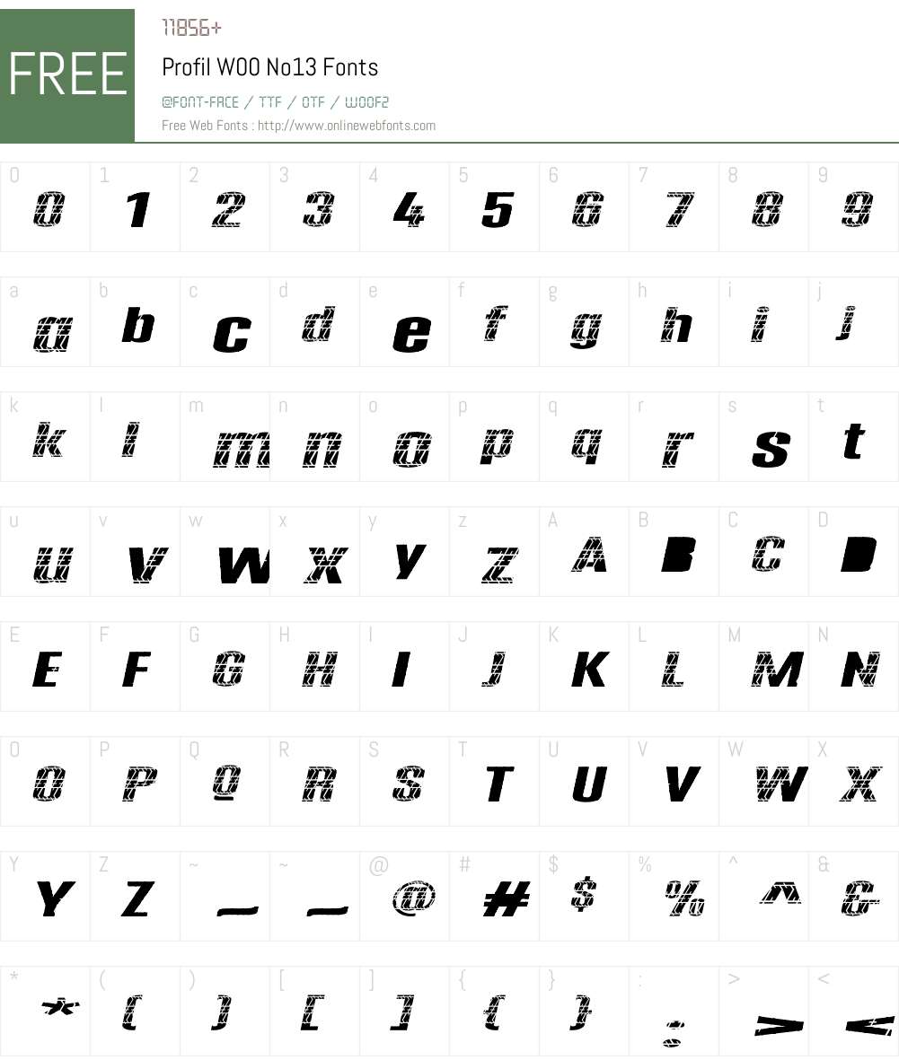 ProfilW00-No13 Font Screenshots