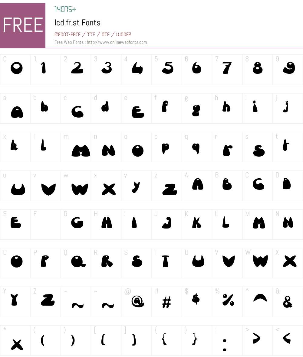 lcd.fr.st Font Screenshots