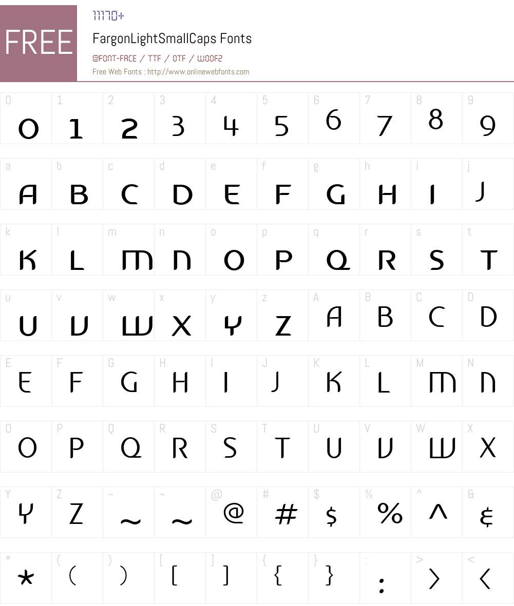 FargonW00-LightSC Font Screenshots