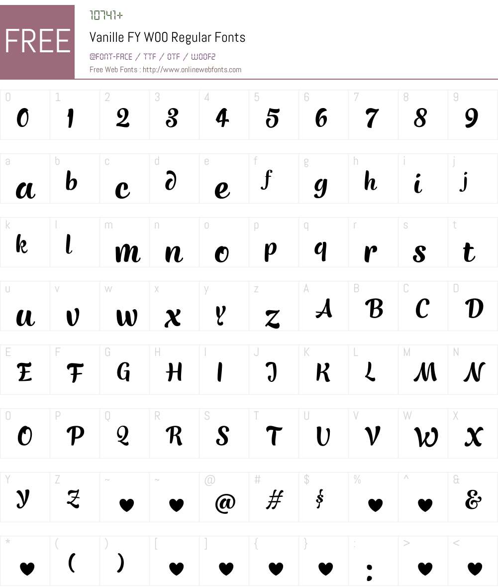 VanilleFYW00-Regular Font Screenshots