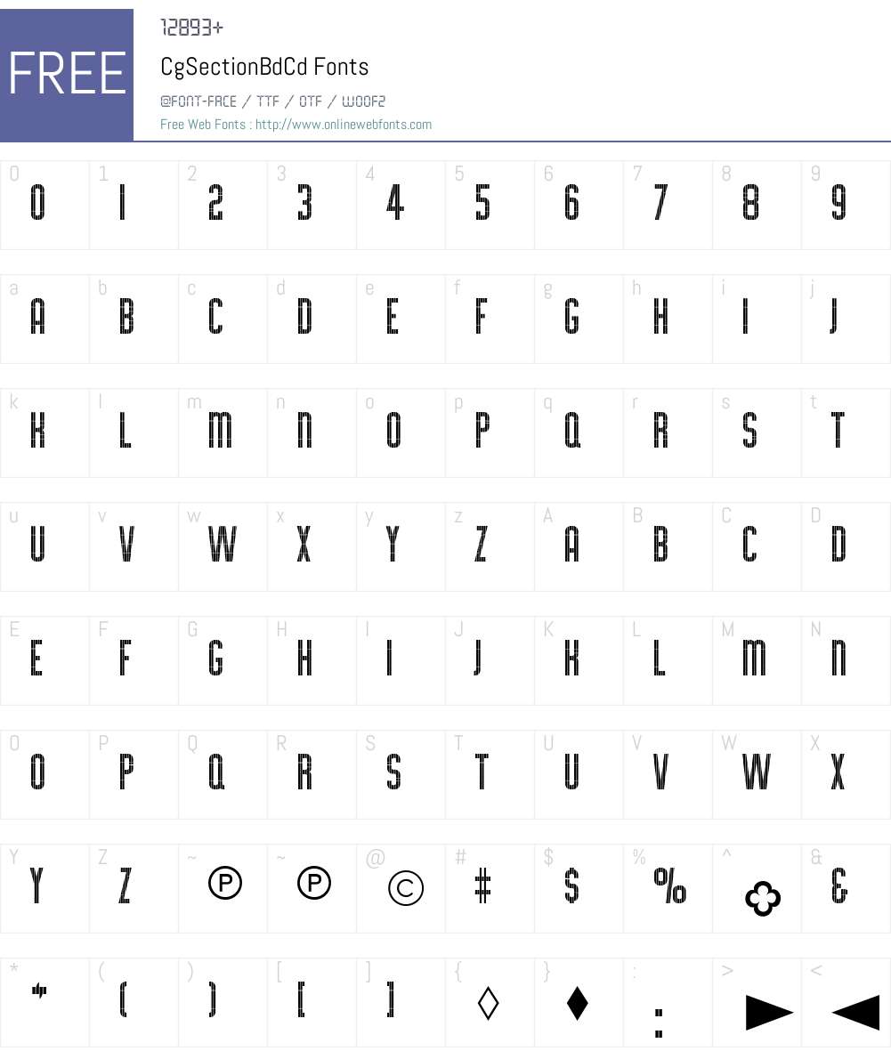 CgSectionBdCd Font Screenshots