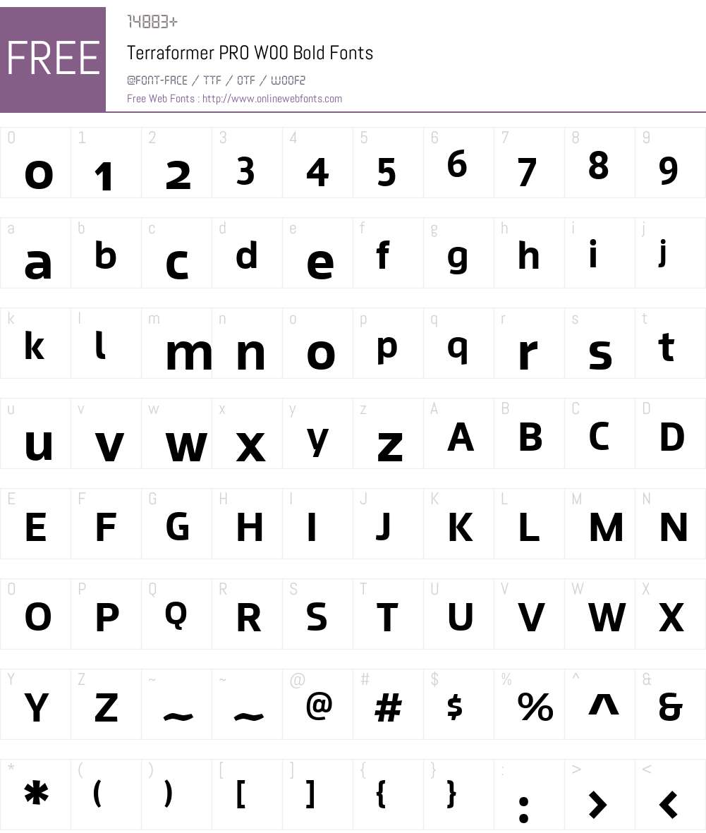 Terraformer Font Screenshots
