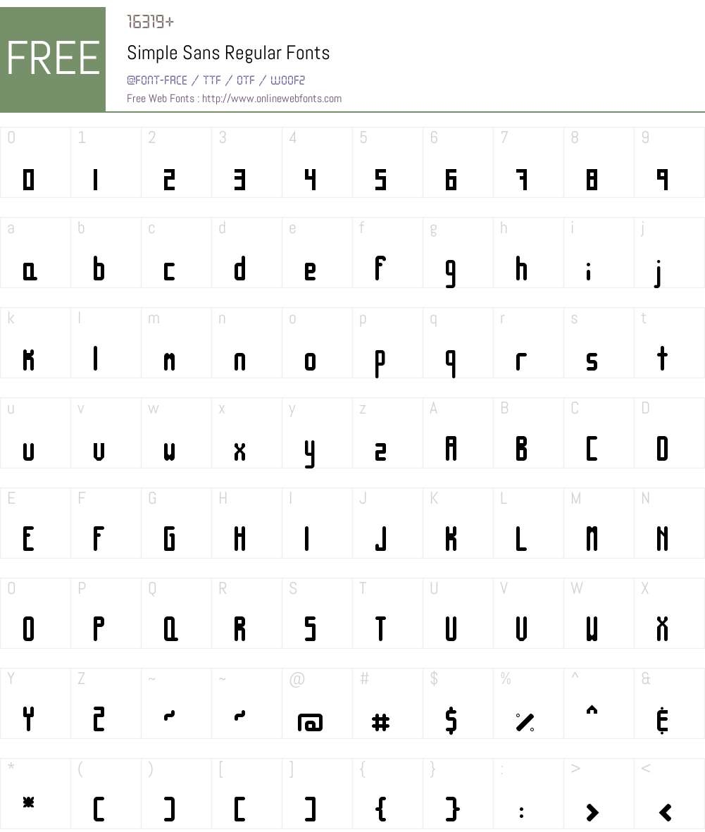 Simple Sans Font Screenshots